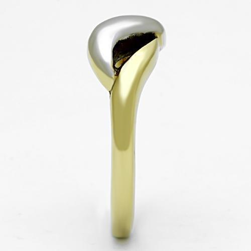 Two-Tone IP Gold (Ion Plating) Stainless Steel Ring with No Stone