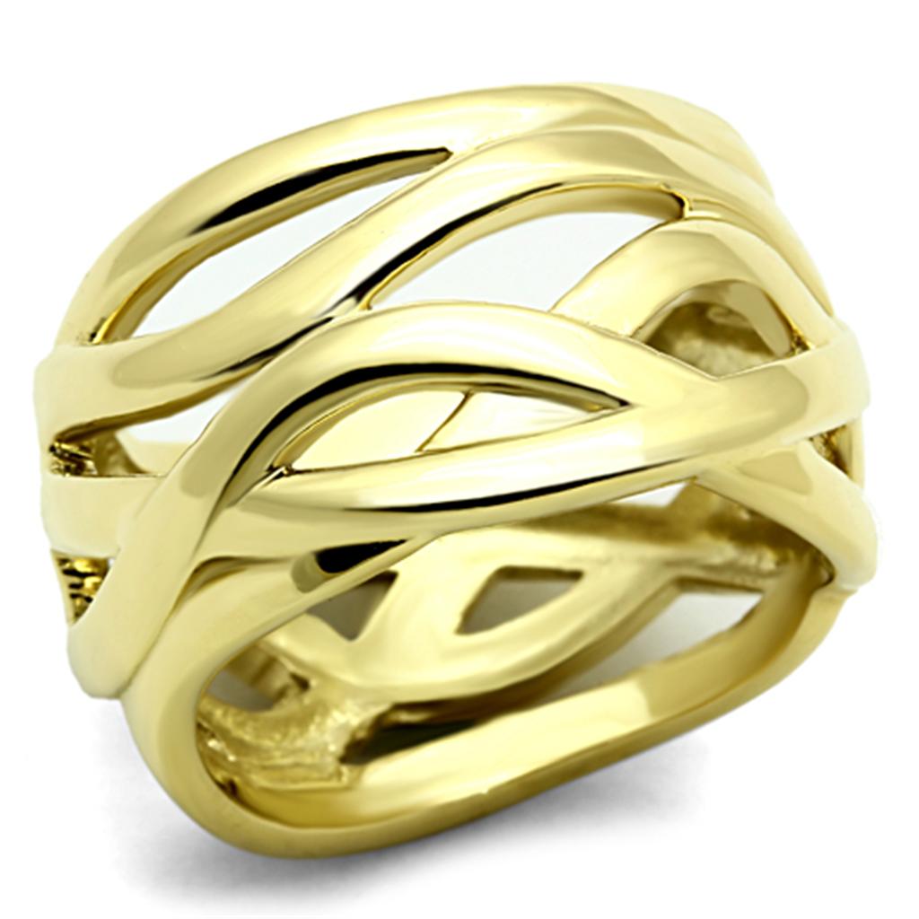 IP Gold(Ion Plating) Stainless Steel Ring with No Stone