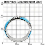 High polished (no plating) Stainless Steel Ring with Precious Stone Conch in Sea Blue