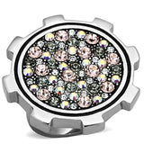 High polished (no plating) Stainless Steel Ring with Top Grade Crystal  in Multi Color