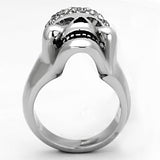 High polished (no plating) Stainless Steel Ring with Top Grade Crystal  in Black Diamond