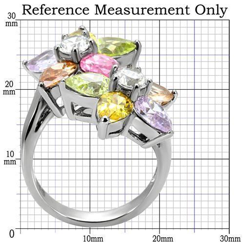 Stainless Steel, AAA CZ , Multi Color - TK111