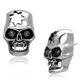 High polished (no plating) Stainless Steel Earrings with Top Grade Crystal  in Black Diamond
