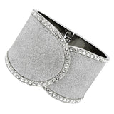High polished (no plating) Stainless Steel Bangle with Top Grade Crystal  in Clear