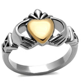 Two-Tone IP Gold (Ion Plating) Stainless Steel Ring with No Stone