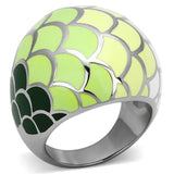 High polished (no plating) Stainless Steel Ring with Epoxy  in Multi Color