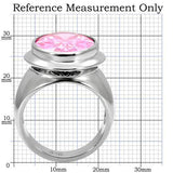 High polished (no plating) Stainless Steel Ring with AAA Grade CZ  in Rose