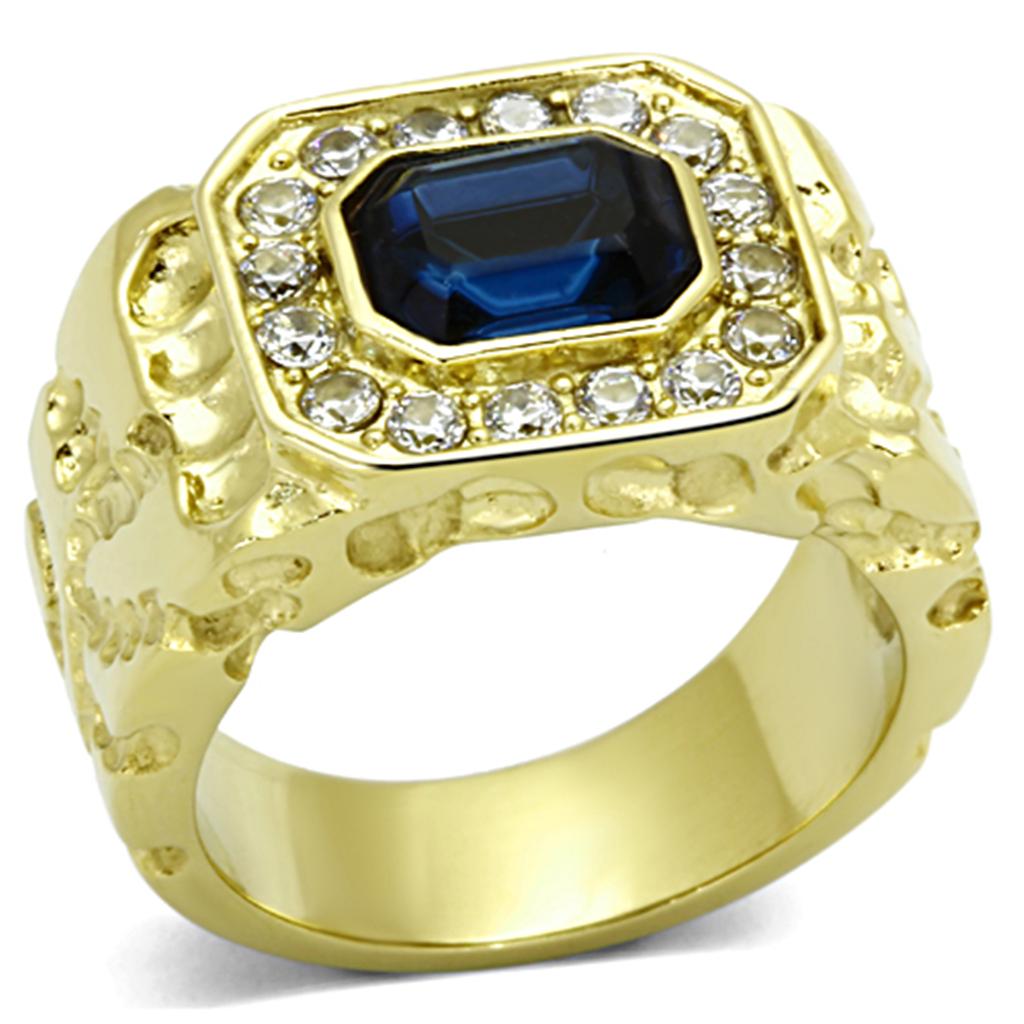 IP Gold(Ion Plating) Stainless Steel Ring with Top Grade Crystal  in Montana