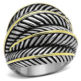 Two-Tone IP Gold (Ion Plating) Stainless Steel Ring with Epoxy  in Jet