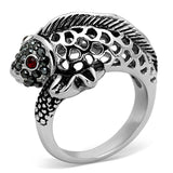 High polished (no plating) Stainless Steel Ring with Top Grade Crystal  in Siam