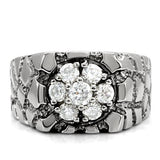 High polished (no plating) Stainless Steel Ring with AAA Grade CZ  in Clear