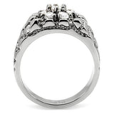 High polished (no plating) Stainless Steel Ring with AAA Grade CZ  in Clear