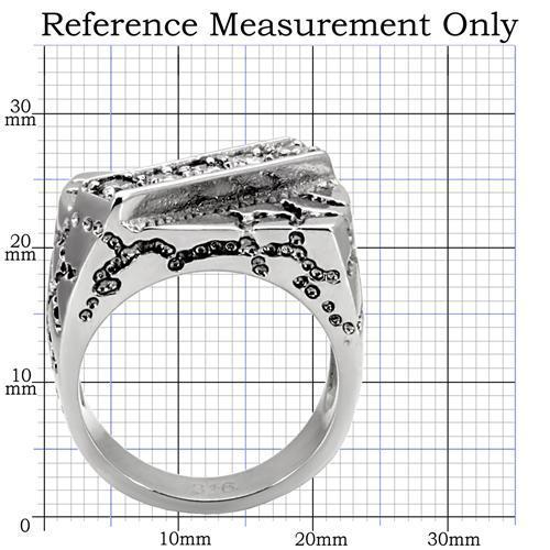 High polished (no plating) Stainless Steel Ring with AAA Grade CZ  in Clear