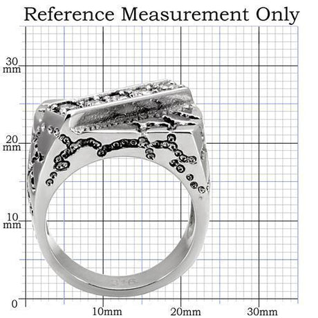High polished (no plating) Stainless Steel Ring with AAA Grade CZ  in Clear