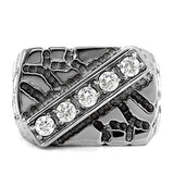 High polished (no plating) Stainless Steel Ring with AAA Grade CZ  in Clear