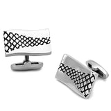 High polished (no plating) Stainless Steel Cufflink with Epoxy  in Jet