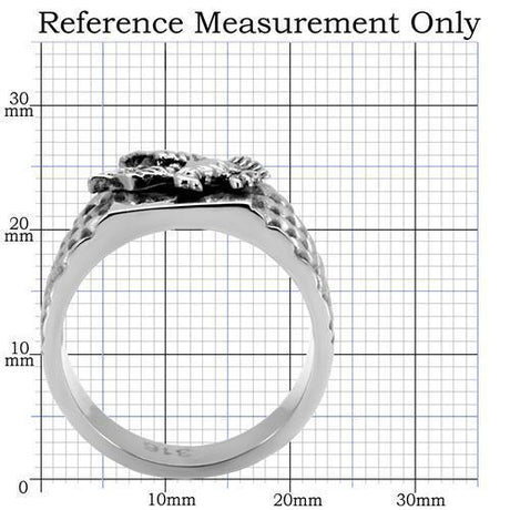 High-Polished Stainless Steel Western Military Ring