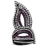 IP Black(Ion Plating) Stainless Steel Ring with Top Grade Crystal  in Multi Color