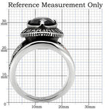High-Polished Stainless Steel Marines Ring with Montana Blue Synthetic Glass