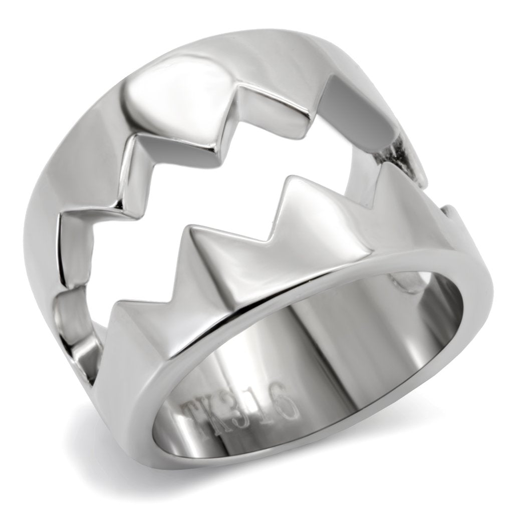High polished (no plating) Stainless Steel Ring with No Stone