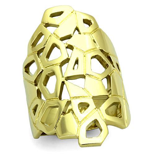IP Gold(Ion Plating) Stainless Steel Ring with No Stone