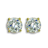 IP Gold(Ion Plating) Stainless Steel Earrings with AAA Grade CZ  in Clear