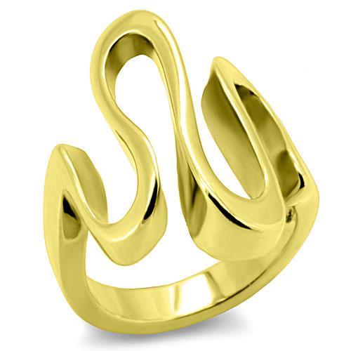 IP Gold(Ion Plating) Stainless Steel Ring with No Stone