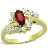 Two-Tone IP Gold (Ion Plating) Stainless Steel Ring with Synthetic Synthetic Glass in Siam