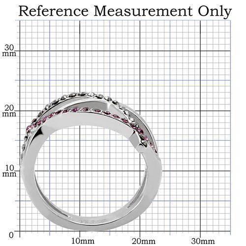 High polished (no plating) Stainless Steel Ring with Top Grade Crystal  in Multi Color