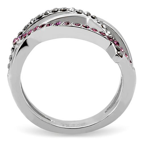 High polished (no plating) Stainless Steel Ring with Top Grade Crystal  in Multi Color