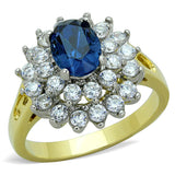 Two-Tone IP Gold (Ion Plating) Stainless Steel Ring with Top Grade Crystal  in Montana