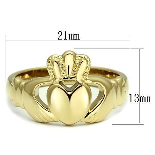 IP Gold(Ion Plating) Stainless Steel Ring with No Stone