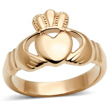 IP Rose Gold(Ion Plating) Stainless Steel Ring with No Stone
