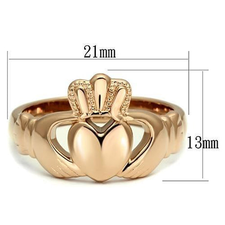 IP Rose Gold(Ion Plating) Stainless Steel Ring with No Stone