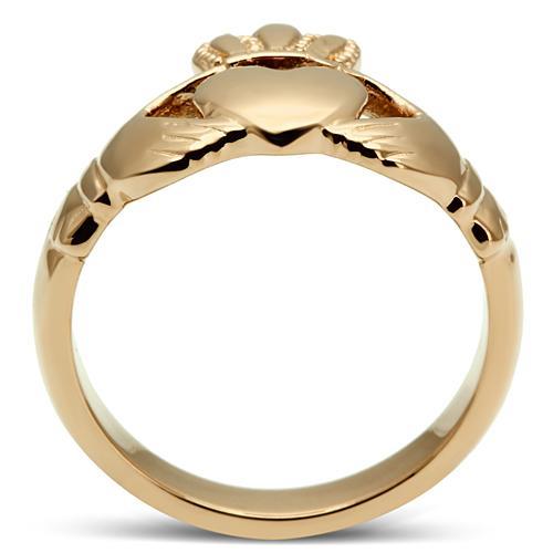 IP Rose Gold(Ion Plating) Stainless Steel Ring with No Stone