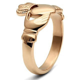 IP Rose Gold(Ion Plating) Stainless Steel Ring with No Stone