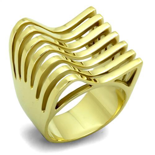 IP Gold(Ion Plating) Stainless Steel Ring with No Stone