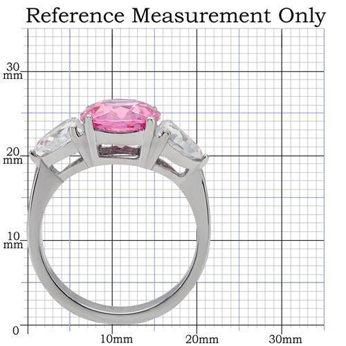 High polished (no plating) Stainless Steel Ring with AAA Grade CZ  in Rose