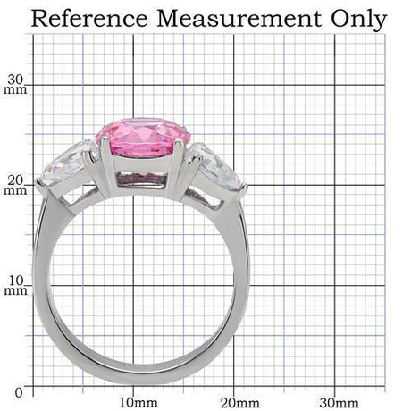 High polished (no plating) Stainless Steel Ring with AAA Grade CZ  in Rose