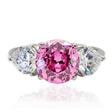 High polished (no plating) Stainless Steel Ring with AAA Grade CZ  in Rose