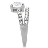 High polished (no plating) Stainless Steel Ring with AAA Grade CZ  in Clear