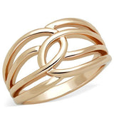 IP Rose Gold(Ion Plating) Stainless Steel Ring with No Stone