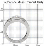 High polished (no plating) Stainless Steel Ring with AAA Grade CZ  in Clear