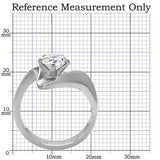 High polished (no plating) Stainless Steel Ring with AAA Grade CZ  in Clear