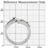 High polished (no plating) Stainless Steel Ring with Top Grade Crystal  in Clear