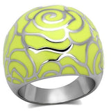 High polished (no plating) Stainless Steel Ring with Epoxy  in Citrine Yellow