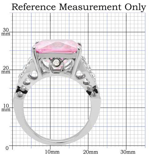 High polished (no plating) Stainless Steel Ring with AAA Grade CZ  in Rose
