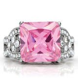 High polished (no plating) Stainless Steel Ring with AAA Grade CZ  in Rose