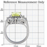 High polished (no plating) Stainless Steel Ring with AAA Grade CZ  in Apple Green color