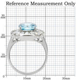 High polished (no plating) Stainless Steel Ring with Synthetic Spinel in London Blue